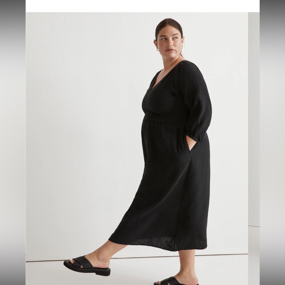 Madewell Lightspun V-neck Midi Dress - Picture 5 of 11